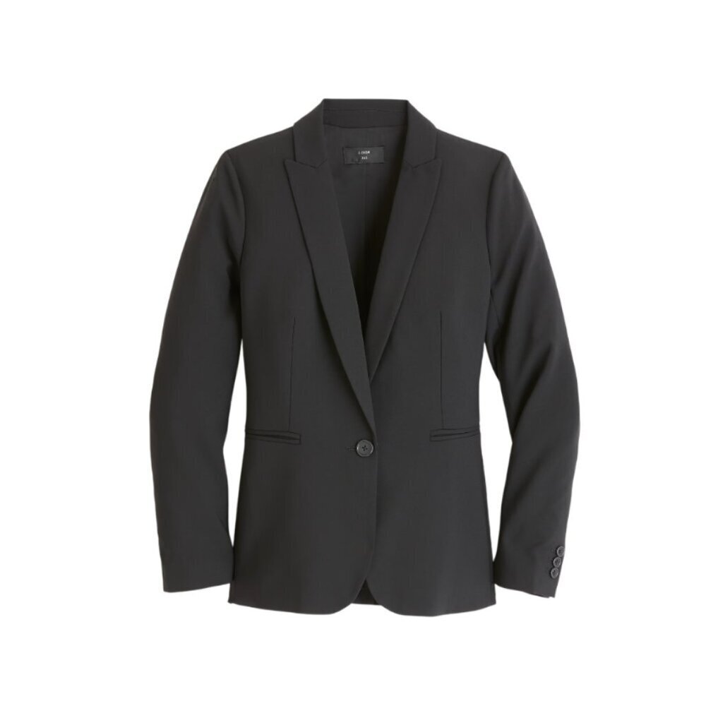 NWT JCrew Parke Blazer Jacket Coat Womens 2 Black Italian Stretch Wool J5383 NEW
